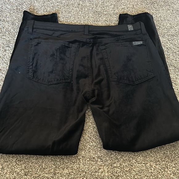 7 For All Mankind Black Velvet High Waist Skinny Jeans - Picture 4 of 6